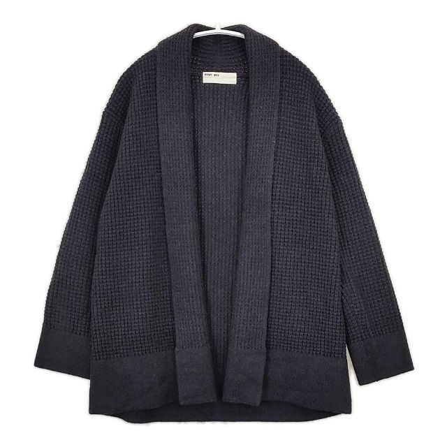 evam eva カシミヤ ワッフルニット E173K119 羽織 カーディガン チャコールグレー レディース エヴァムエヴァ 5-1101T∞
