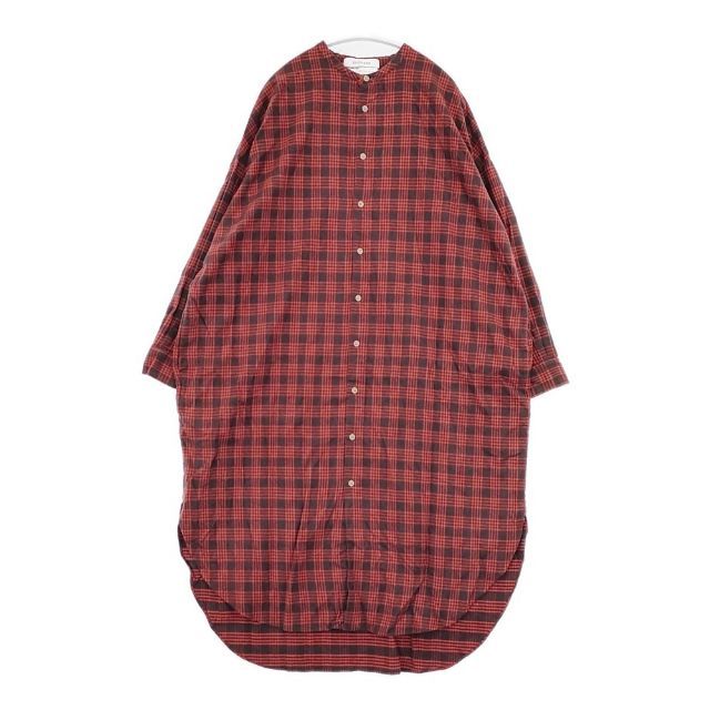 veritecoeur VC-2072 ノー チェックネルシャツワンピース 定価28000円 ワンピース レッド レディース ヴェリテクール 5-1101 T∞