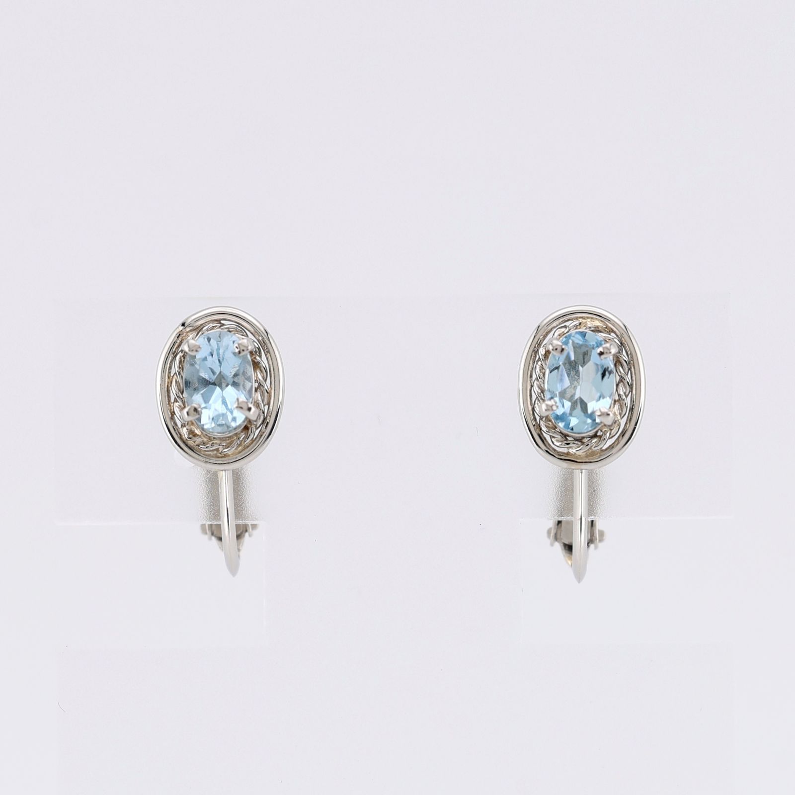 参考定価70 035円 Pt.900 プラチナ アクアマリン セット イヤリング ジュエリー デザイナーズ オーバルカット ツイストデザイン リボンケース付き