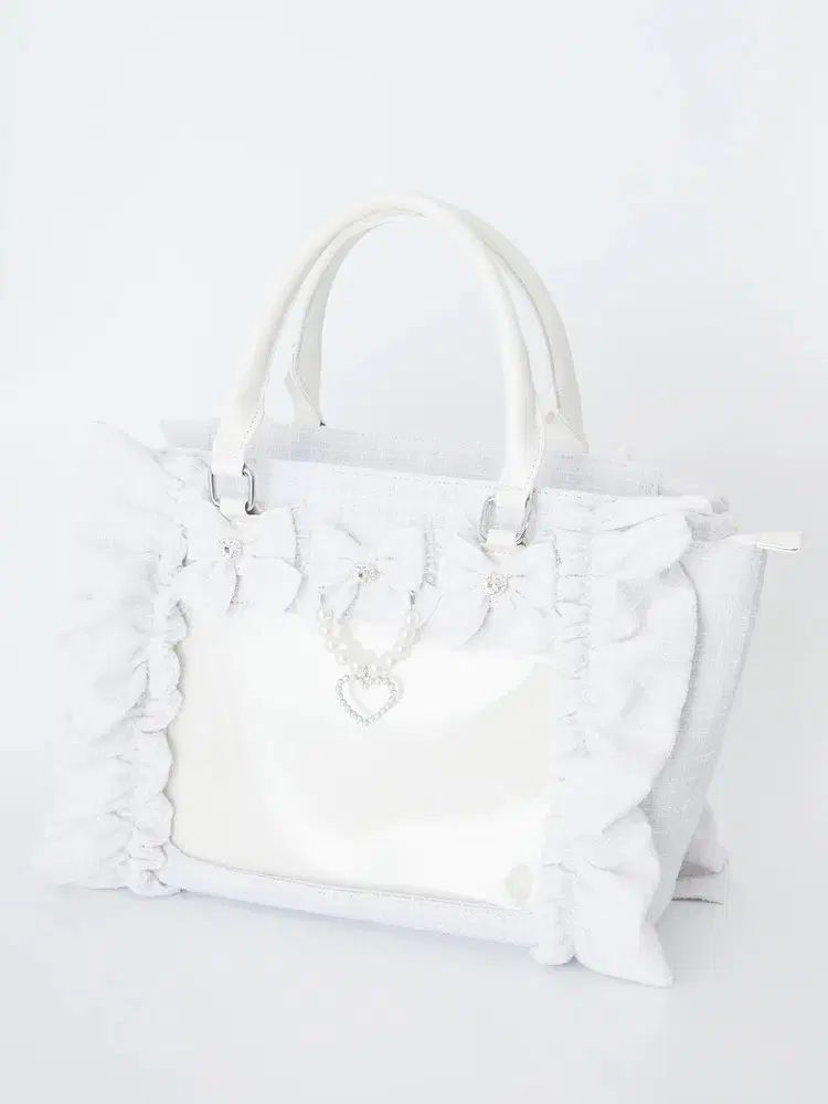 アンクルージュ ツイード 痛バッグ ホワイト 大型