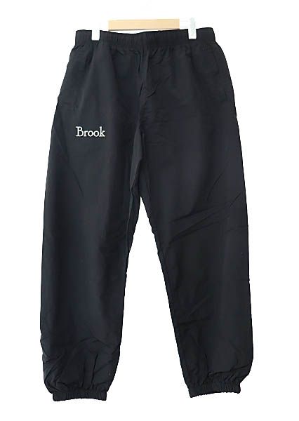 Brook ブルーク Logo ロゴ 刺繍 ナイロン イージー パンツ 7219-01 L 黒ブラック ブランド古着ベクトル 251115