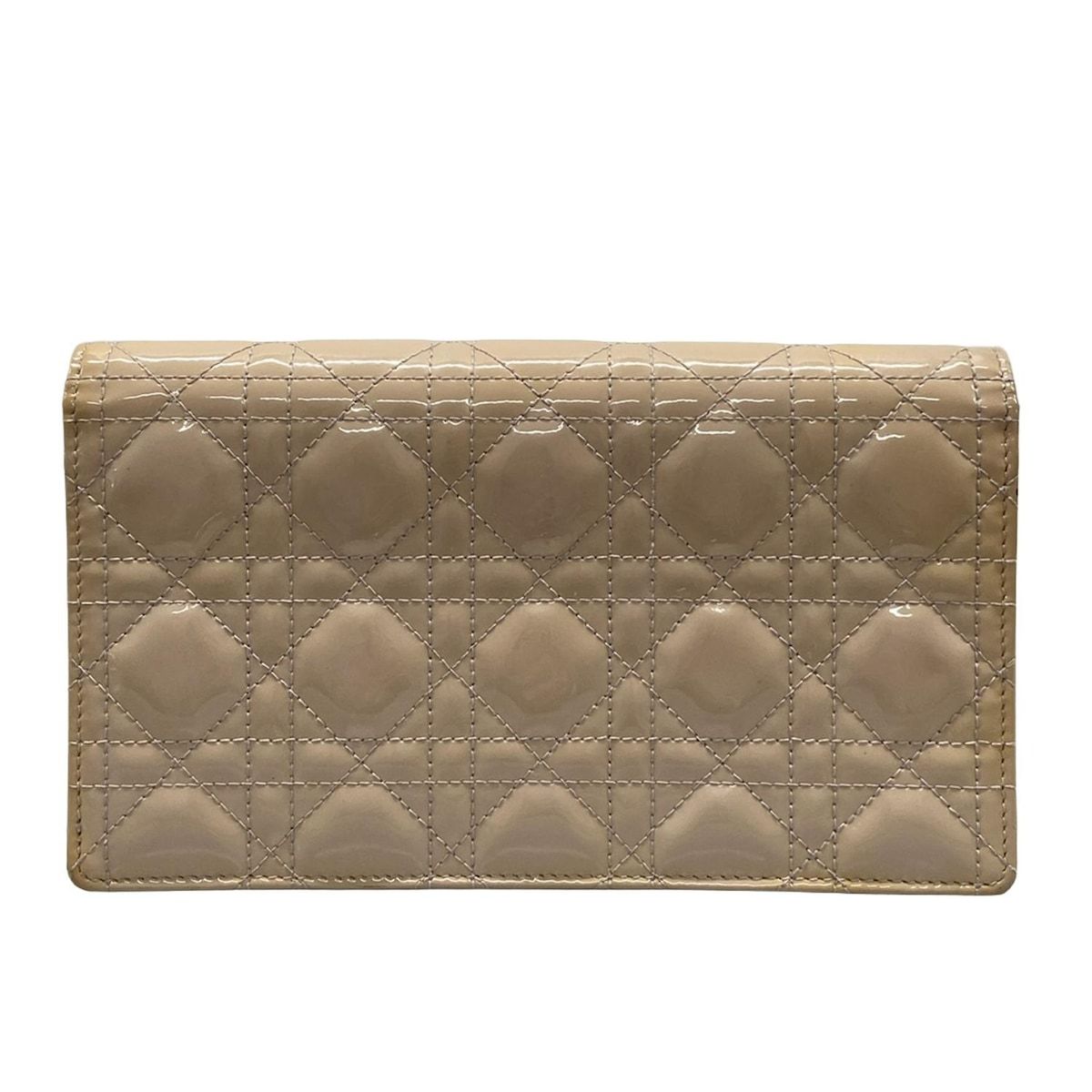 DIOR ChristianDior ディオール クリスチャンディオール 財布 レディディオールポーチ ピンクベージュ チェーンウォレット レザー