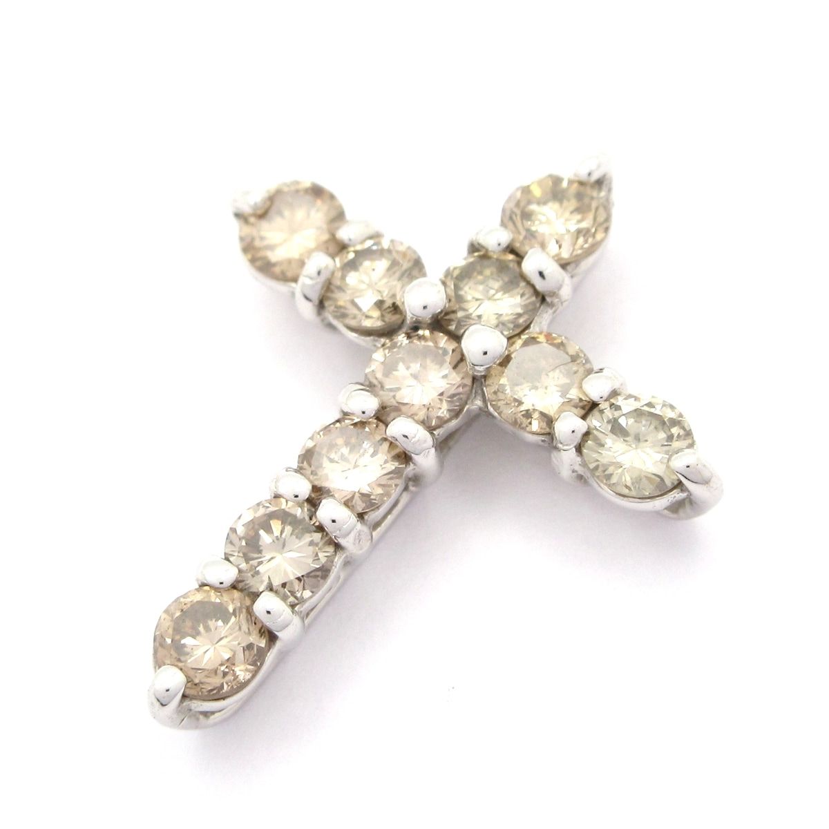 Unbranded ノーブランド ペンダントトップ K18WG×ベージュ 総重量 1.3g 1.00刻印