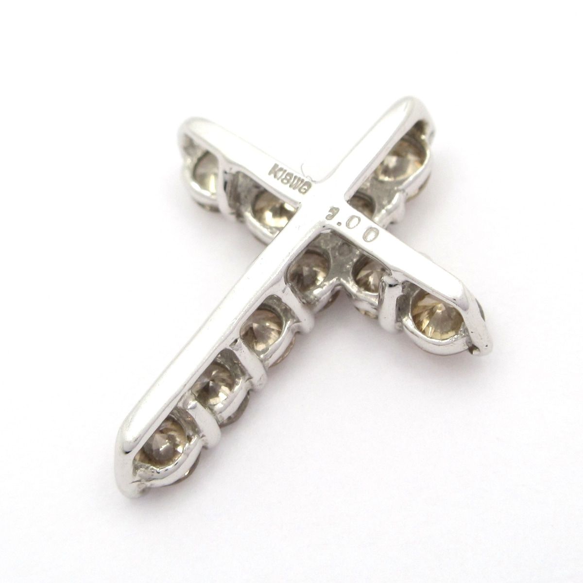 Unbranded ノーブランド ペンダントトップ K 18 WG×ベージュ 総重量 1.3 g 1.00刻印