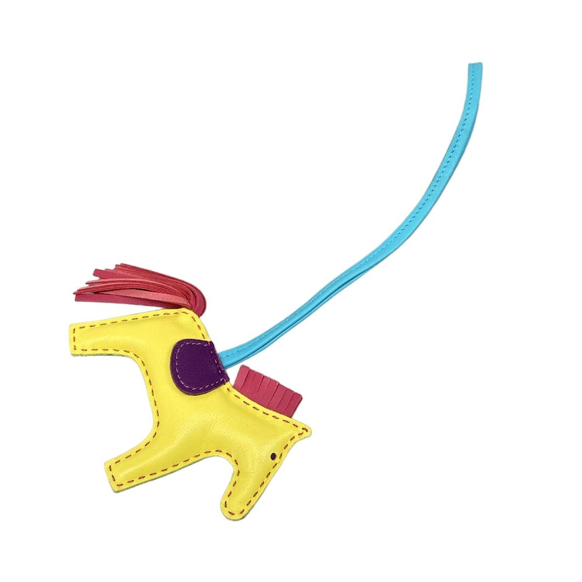 HERMES エルメス キーホルダー チャーム ロデオチャームPM グリーン×イエロー×マルチ