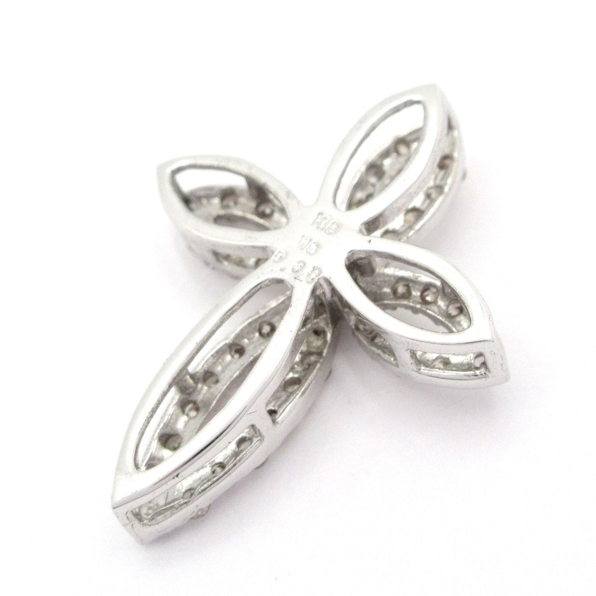 Unbranded ノーブランド ペンダントトップ K 18 WG×ダイヤモンド 総重量 1.2 g 0.30刻印