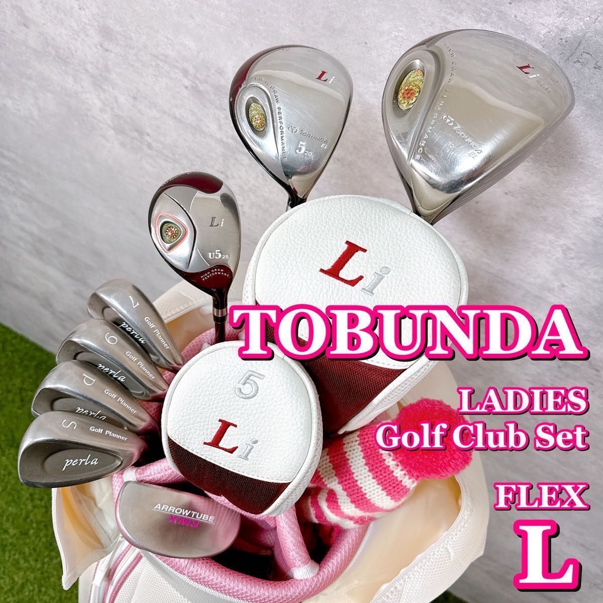 ゴルフクラブセット レディース TOBUNDA ハーフセット 8本 キャディバッグ付き フレックスL 女性 右利き K201
