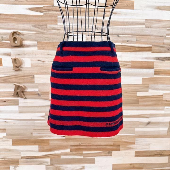 マスターバニーエディション】ウール ニット ゴルフ スカート ボーダー