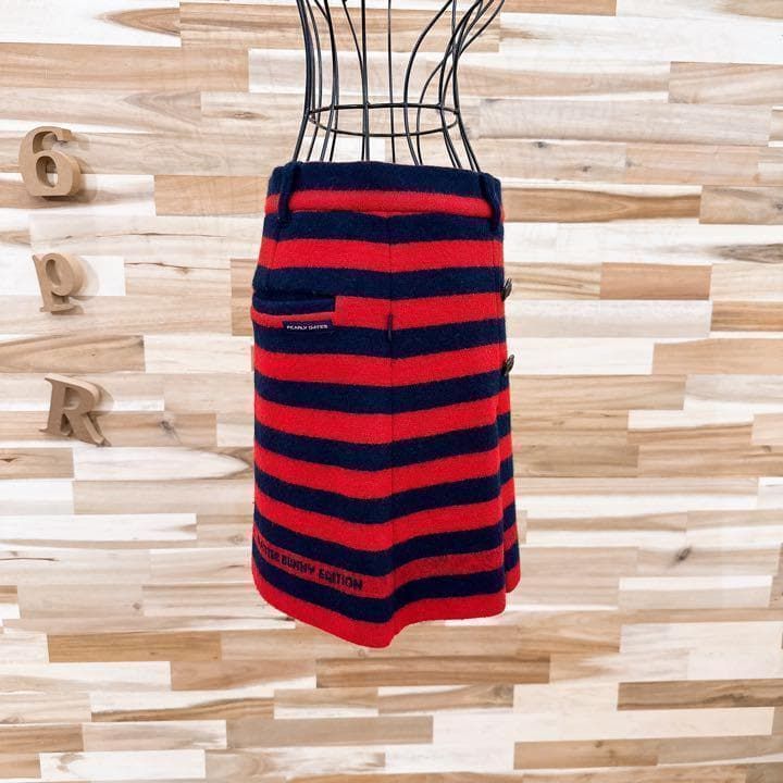 【マスターバニーエディション】ウール ニット ゴルフ スカート ボーダー 赤×紺 マスターバニーエディション】ウール ニット ゴルフ スカート ボーダー