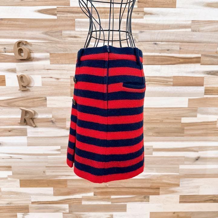 【マスターバニーエディション】ウール ニット ゴルフ スカート ボーダー 赤×紺 マスターバニーエディション】ウール ニット ゴルフ スカート ボーダー