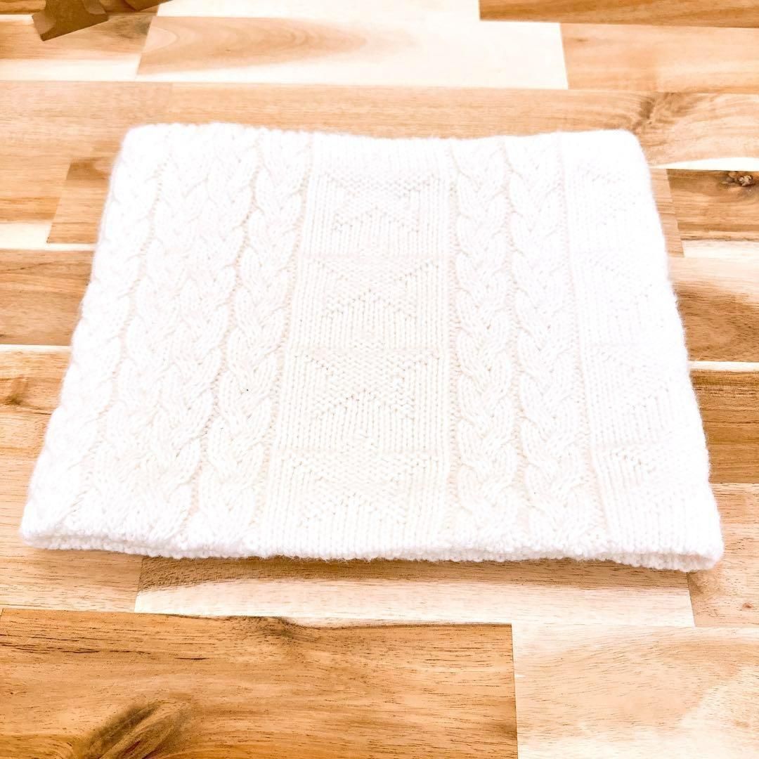  廃盤 ゆるかわ パーリーゲイツ ケーブルニット ゴルフ ネックウォーマー 白×紺 その他 レディースウェア