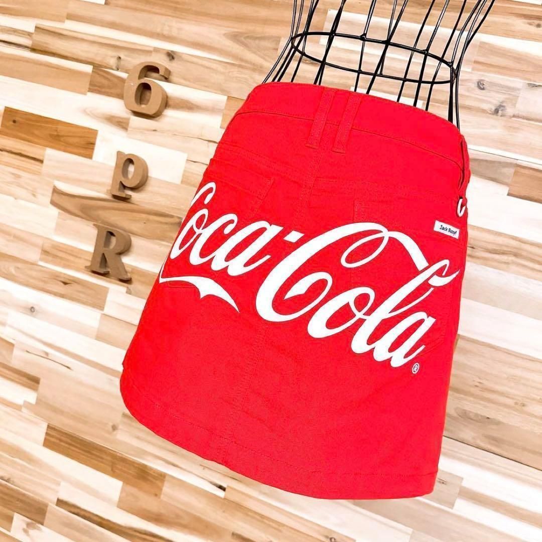 稀少 ジャックバニー×コカコーラ コラボ ビッグ ロゴ スカート 赤×白