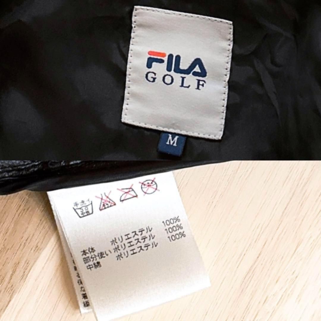 フィラゴルフ】ジップアップ ゴルフ 中綿ワンピース ラメ ロゴ M 黒