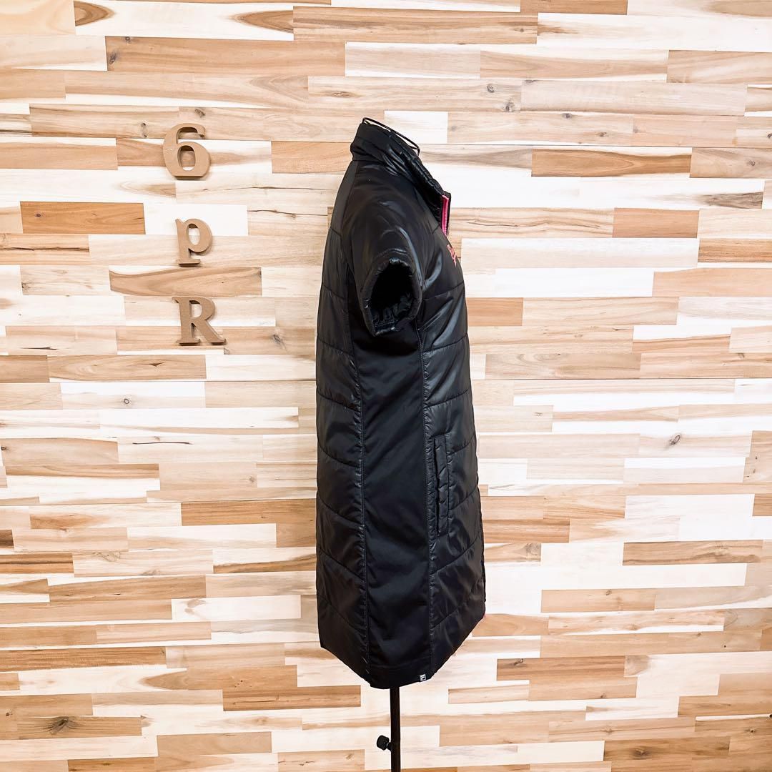 フィラゴルフ】ジップアップ ゴルフ 中綿ワンピース ラメ ロゴ M 黒