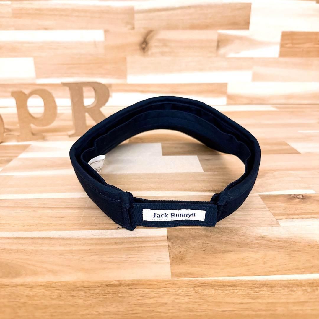  ジャックバニー 刺繍 立体3 Dロゴ ゴルフ サンバイザー バニー 綿 紺×白 バイザー 帽子