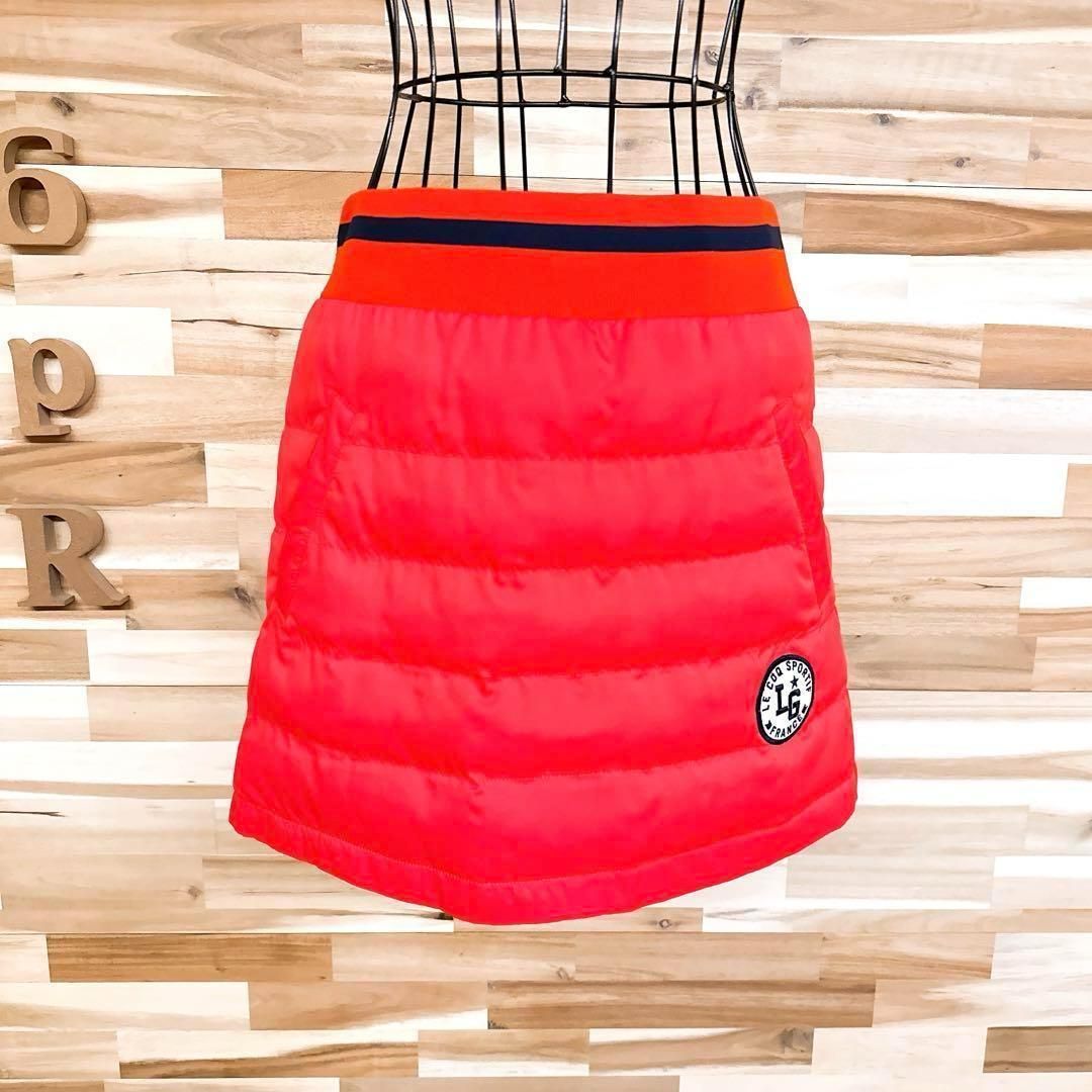 ルコックスポルティフ 中綿 ゴルフ ミニ スカート ストレッチ モーション 赤
