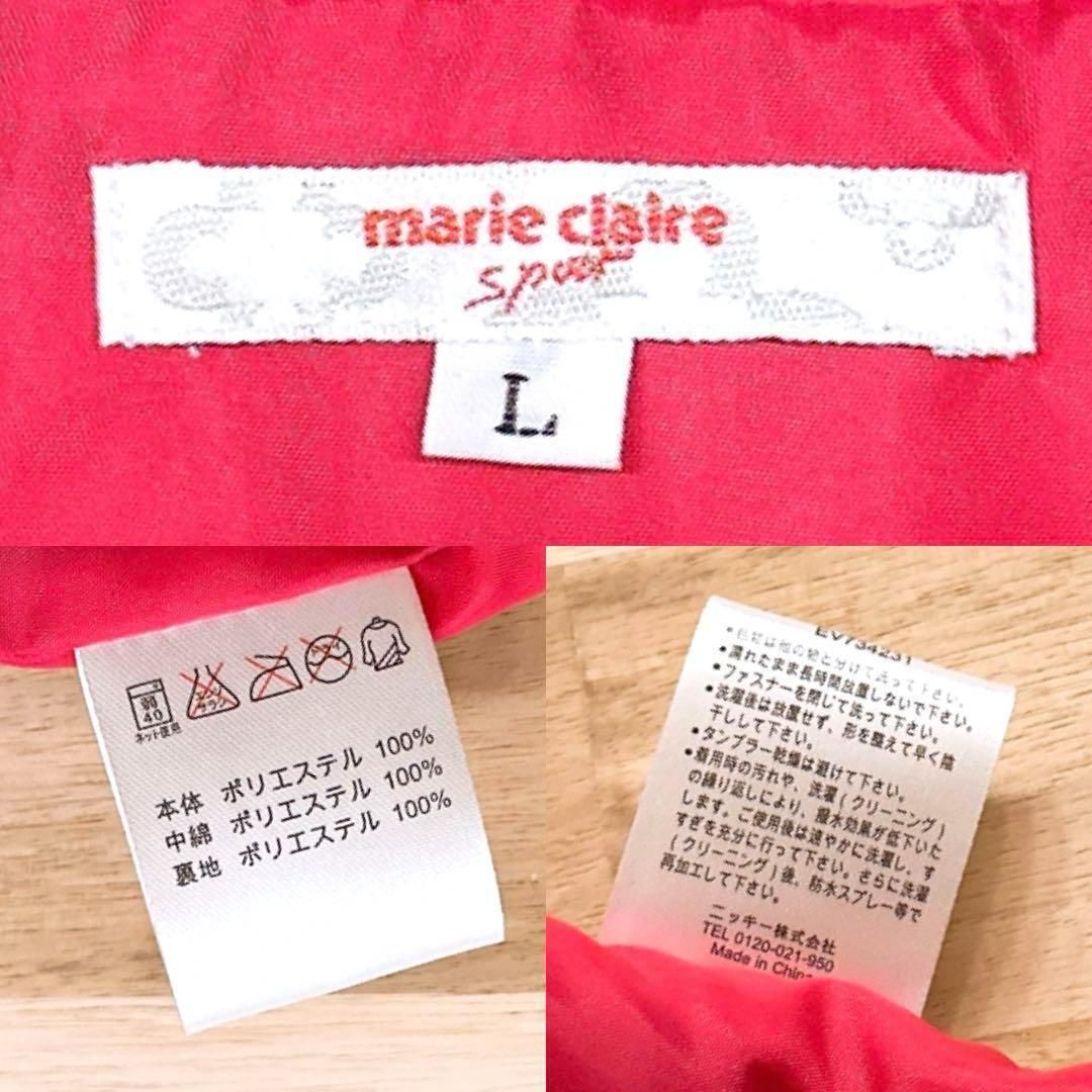 マリクレール】フラワー キルティング ゴルフ 中綿 ベスト 花柄 L黒