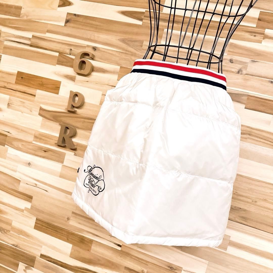 マンシングウェア フェザー ブレンド ダウン ゴルフ スカート M 白×黒