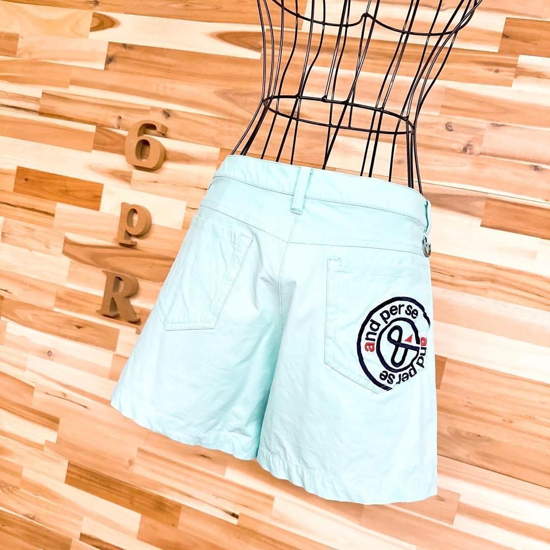 アンパスィ サークル -ロゴ ショートパンツ ゴルフ L 緑エメラルドグリーン