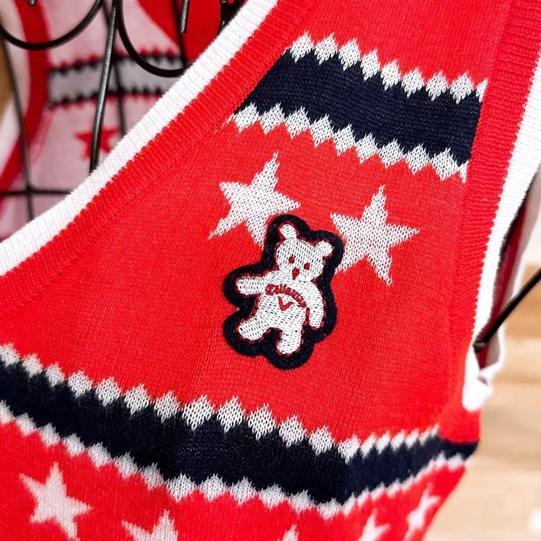 キャロウェイ】Vネック スター ボーダー ゴルフ ニット ベスト クマ M