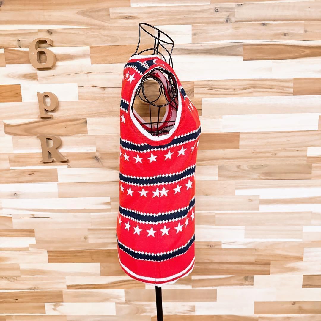 キャロウェイ】Vネック スター ボーダー ゴルフ ニット ベスト クマ M