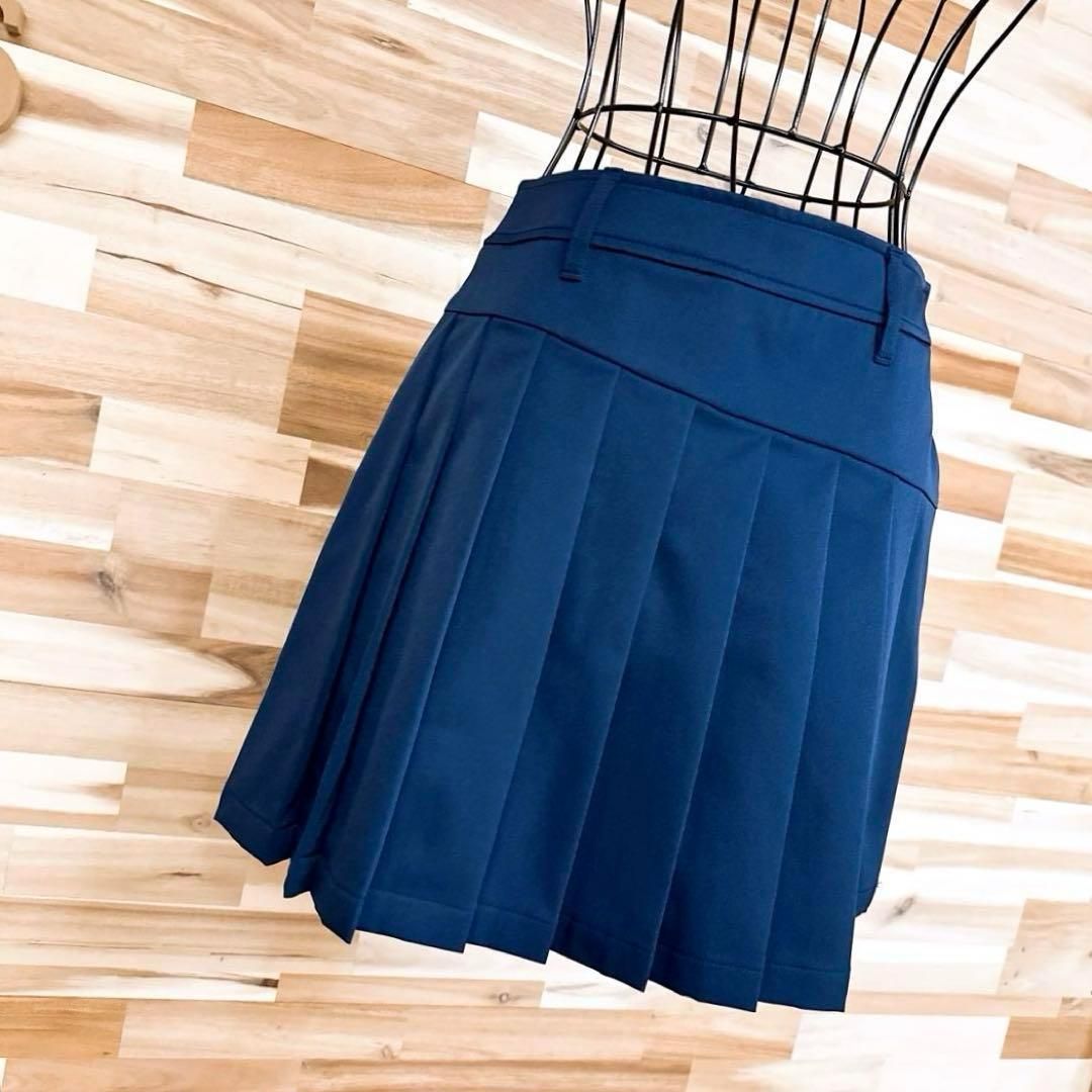  ルコックスポルティフ プリーツ ゴルフ スカート 吸汗速乾UPF 50 紺 スカート レディースウェア