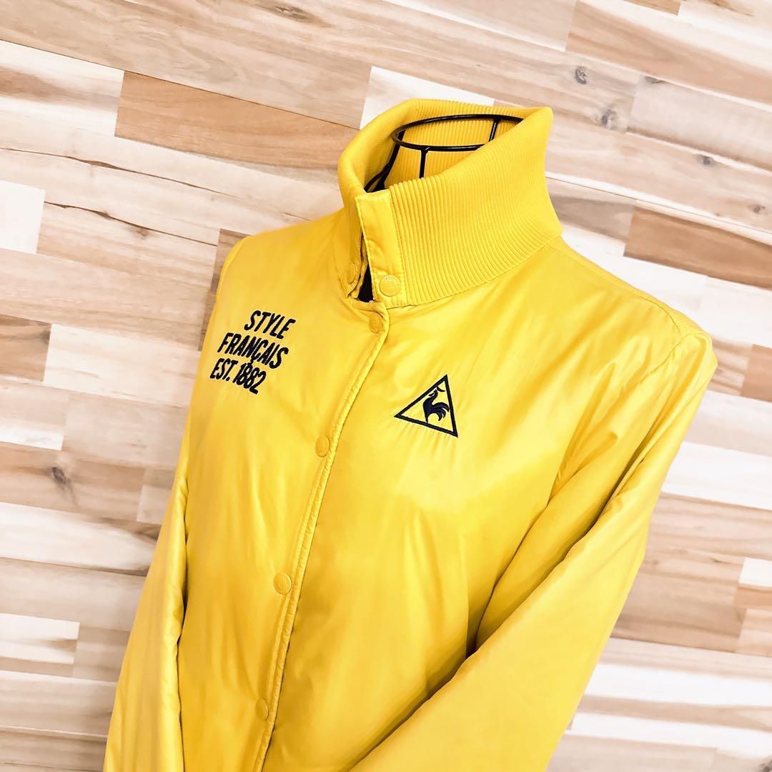 ルコックスポルティフ 中綿ブルゾン 撥水 ゴルフ ジャケット 長袖 M 黄 紺