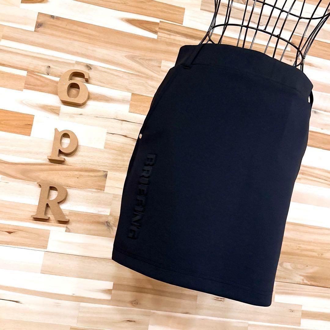 ブリーフィング ゴルフ エンボスロゴ スカート インナー付き S 黒×白