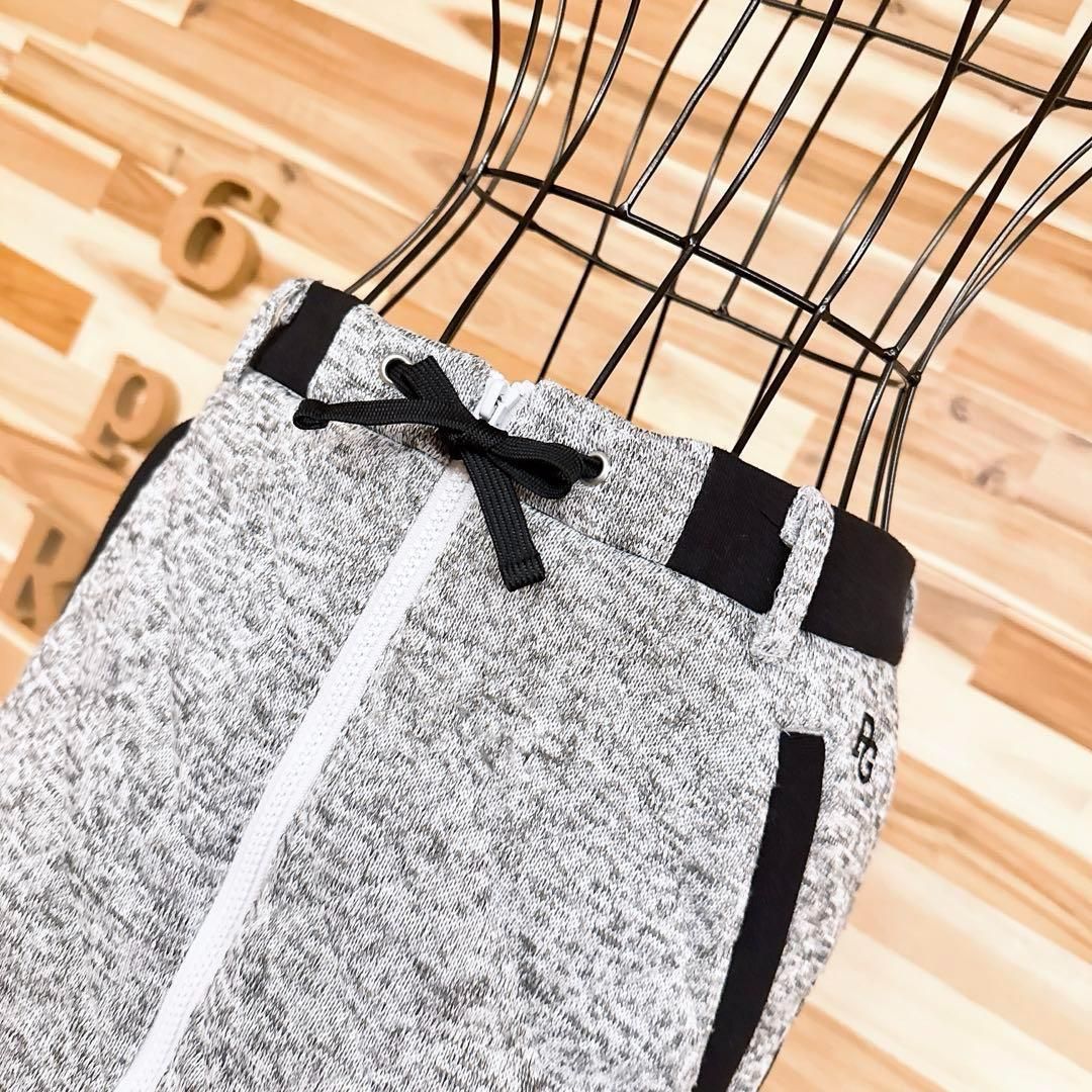 美品【パーリーゲイツ】キルティング中綿 ジップ スカート ニット編み グレー×黒 美品【パーリーゲイツ】キルティング ジップ スカート 中綿ニット編み