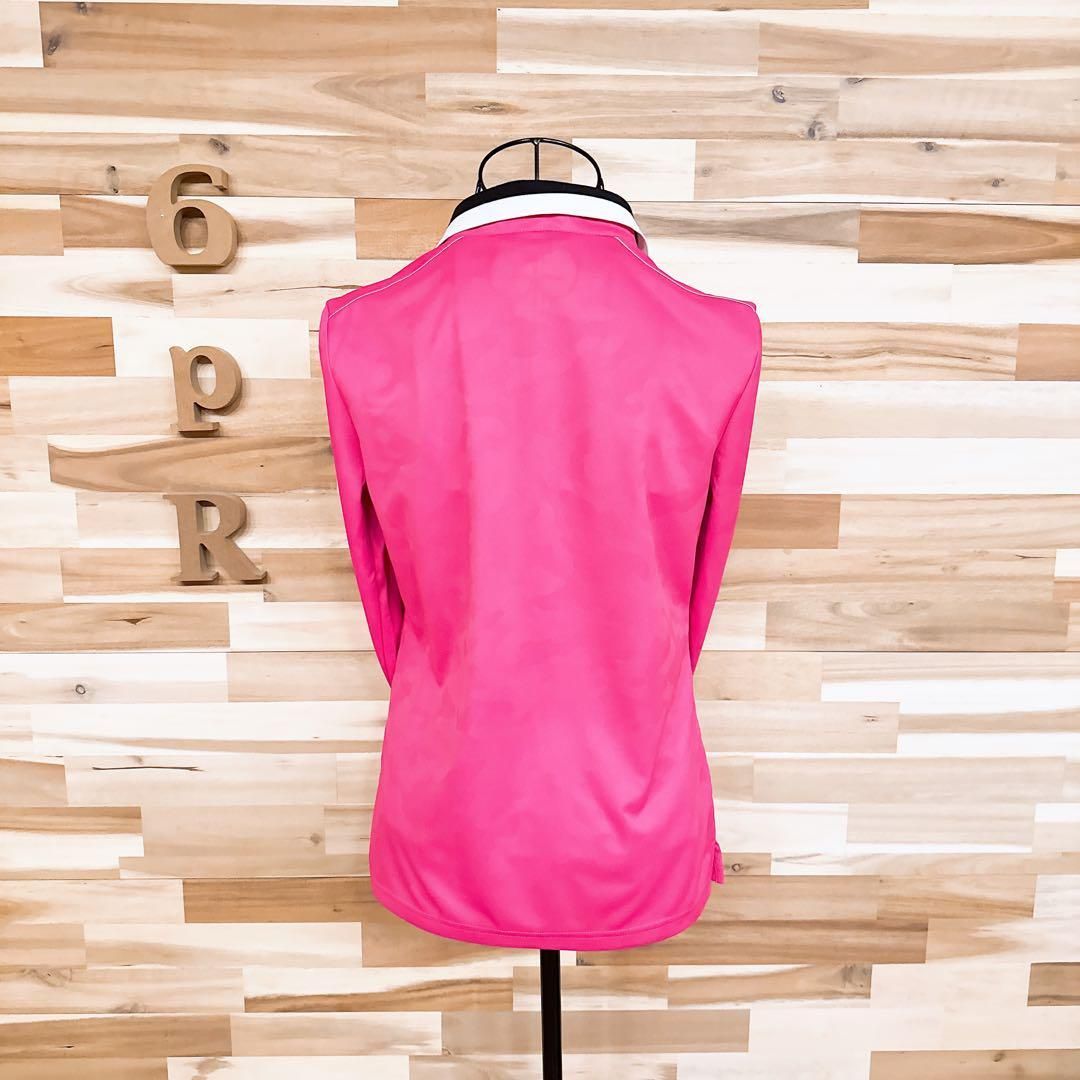 ランバン】ゴルフ ハーフジップ 長袖ポロシャツ 迷彩カモ ラバーロゴ