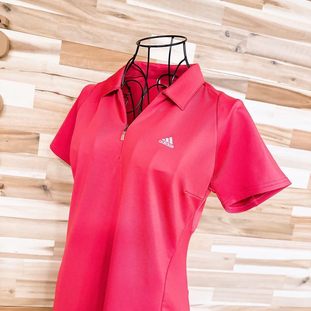アディダス クライマ クール ゴルフ 半袖ワンピース ストレッチ L ピンク