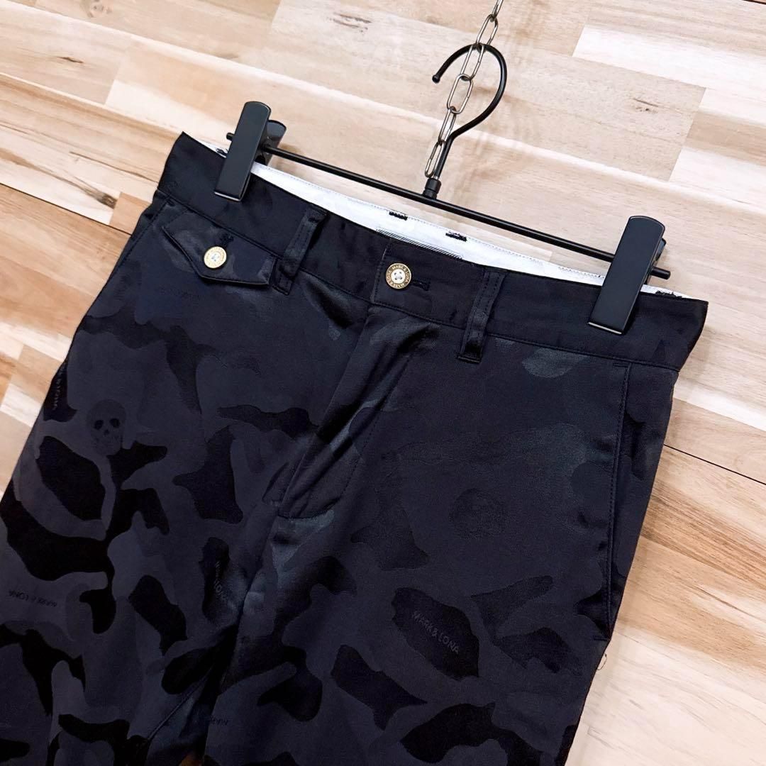 【マークアンドロナ】スカル 迷彩カモ柄 ジャガード ゴルフパンツ S 黒×グレー 楽天市場】【超美品】マークアンドロナ カーゴパンツ グレー カモフラ