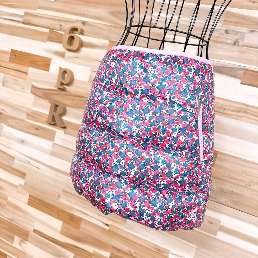  ルコックスポルティフ ダウン フェザー 花柄 ゴルフ スカート総柄 ピンク×緑 スカート レディースウェア