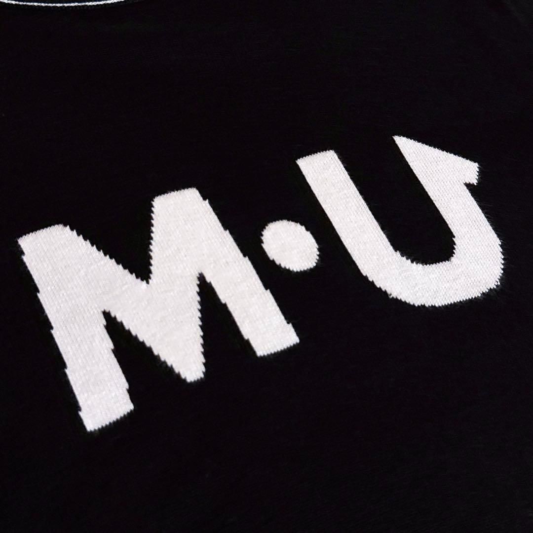 エムユースポーツ】ゴルフ ニット セーター モノトーン M・Uロゴ 黒×白