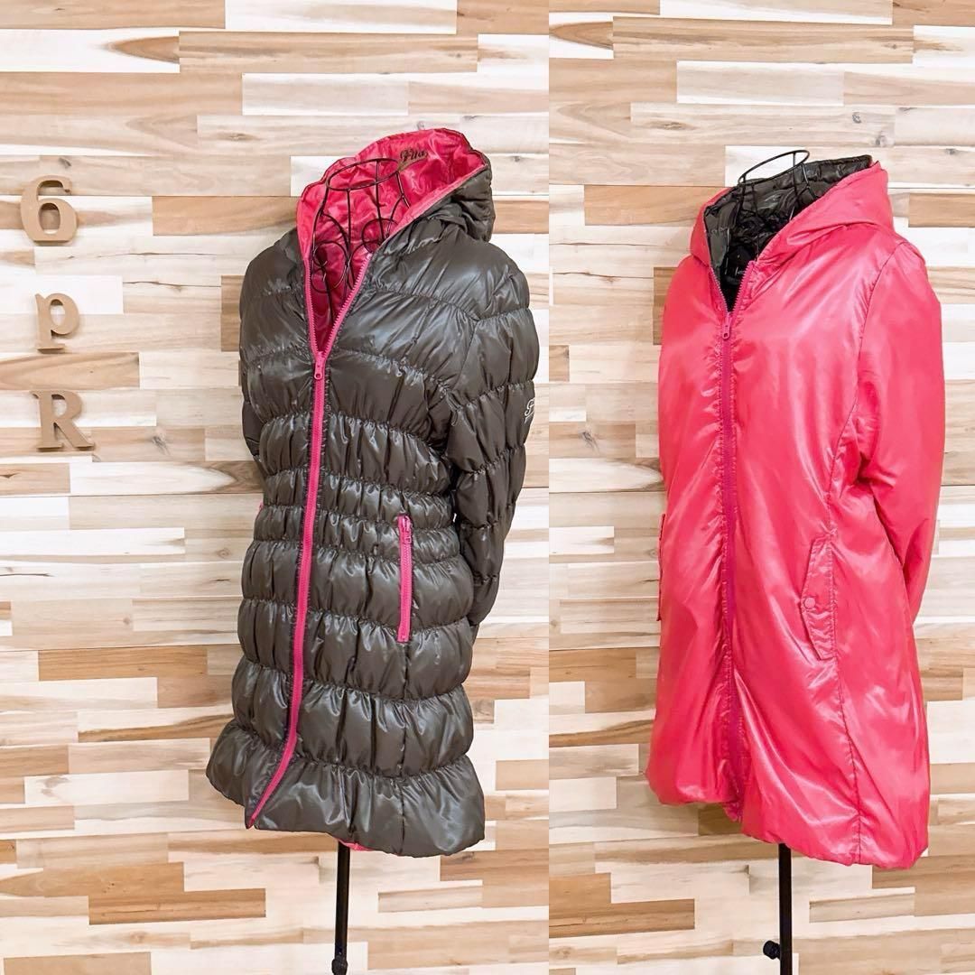  フィラゴルフ リバーシブル キルティング ダウン フェザー コート ゴルフLL ジャケット レディースウェア