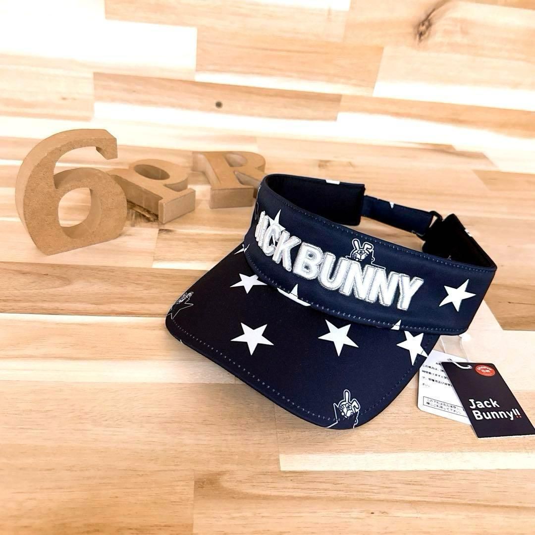 ジャックバニー×ドラえもん コラボ サンバイザー 星 紺×白 ゴルフ 星スター ネイビー ホワイト ユニセックス