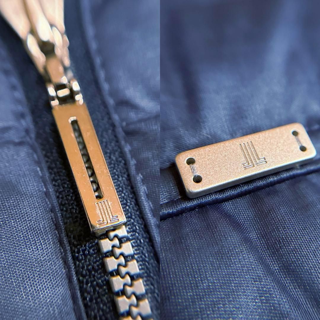 ランバン】ゴルフ フード付き 中綿 ベスト ワンピース Aライン 紺