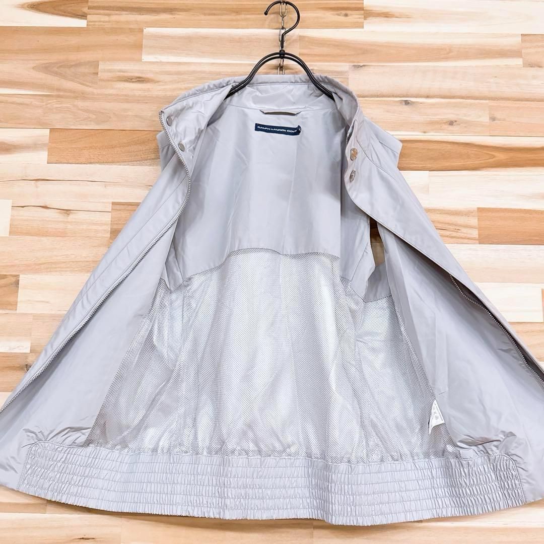 【ラルフローレン】ライト ナイロン ゴルフ ベスト 首元 中綿入り Lグレー×銀 ラルフローレン】ライト ナイロン ゴルフ ベスト 首元 中綿入り L