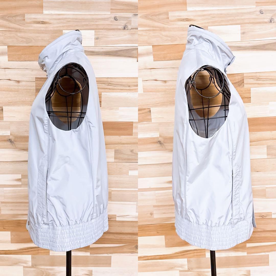 【ラルフローレン】ライト ナイロン ゴルフ ベスト 首元 中綿入り Lグレー×銀 ラルフローレン】ライト ナイロン ゴルフ ベスト 首元 中綿入り L