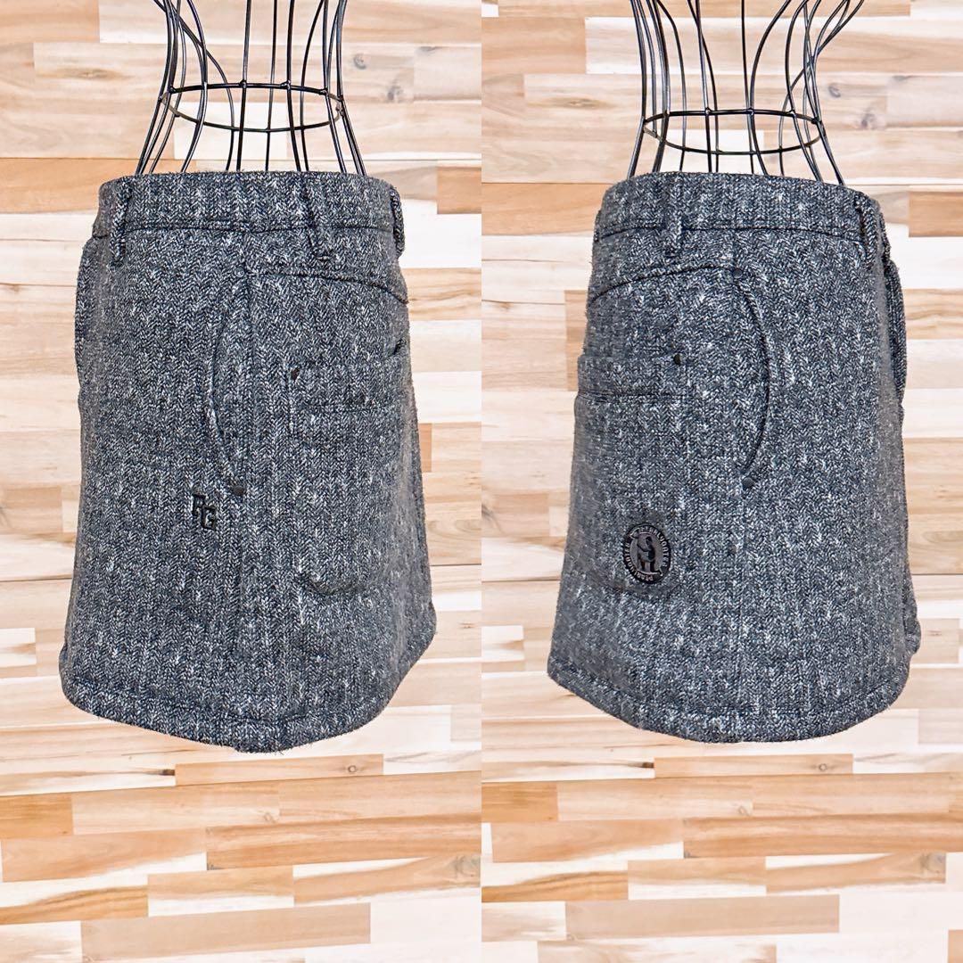 パーリーゲイツ】ヘリンボーン ツイード織 ニット ゴルフ スカート