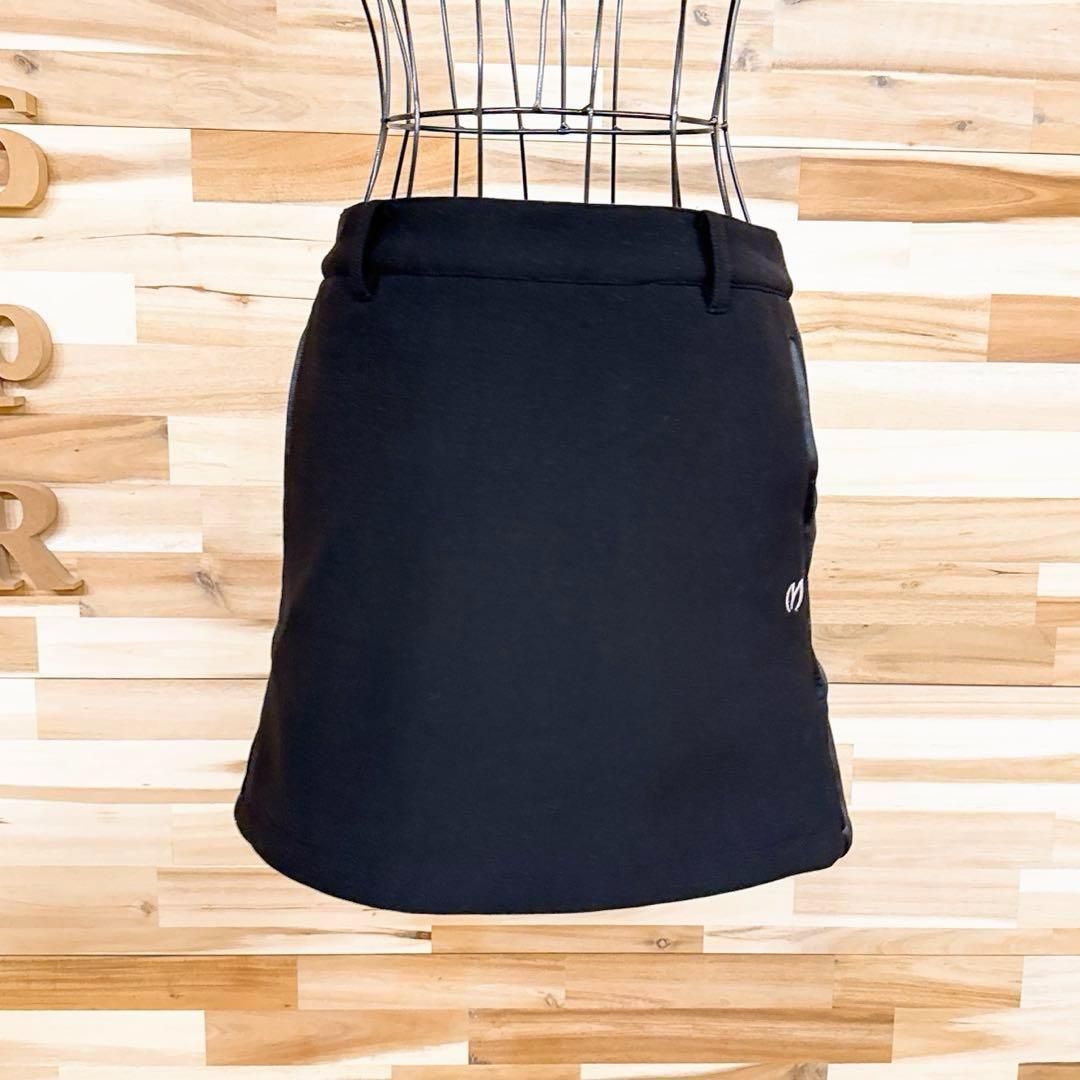 マスターバニーエディション】サイド ロゴ 裏起毛 ゴルフ スカート 黒