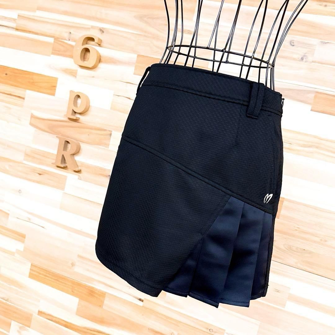 マスターバニーエディション アシンメトリー プリーツ切り替え スカート 黒