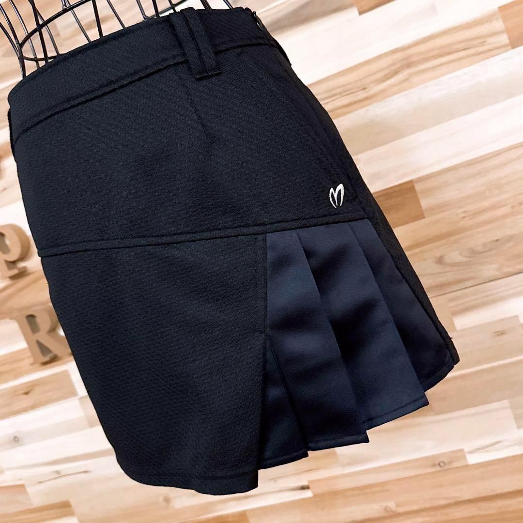 美品【マスターバニーエディション】アシンメトリー プリーツ切り替え スカート 黒 美品【マスターバニーエディション】アシンメトリー プリーツ切り替え