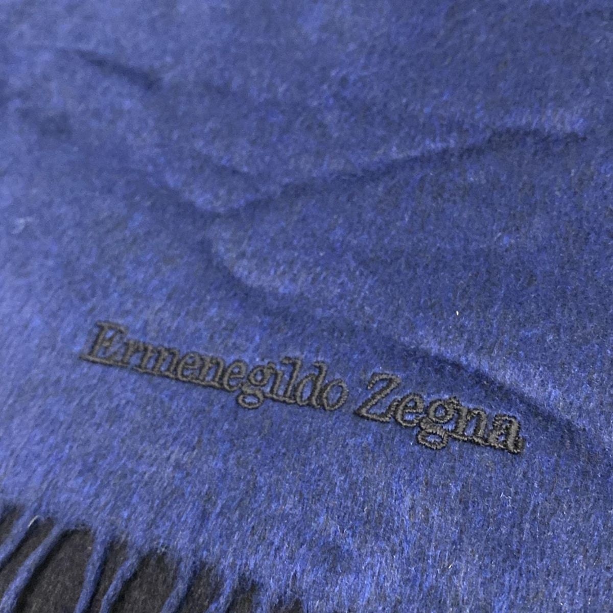  ZEGNA Ermenegildo ゼニア エルメネジルド マフラー ダークネイビー ネイビー シルク マフラー 小物