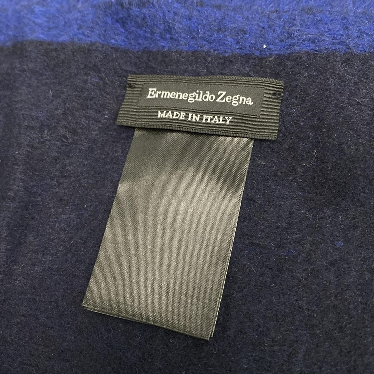 ZEGNA Ermenegildo ゼニア エルメネジルド マフラー - ダークネイビー×ネイビー シルク
