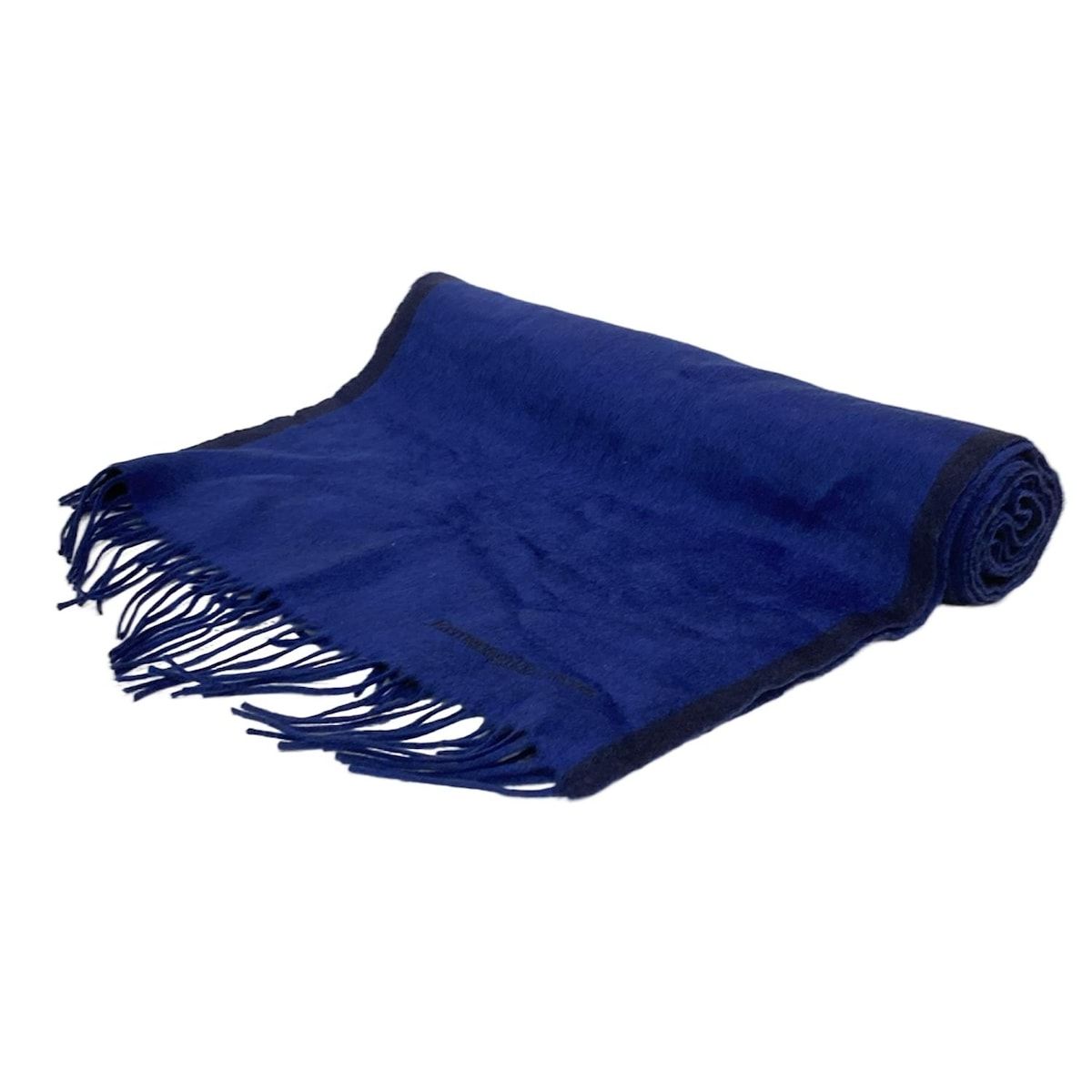 ZEGNA Ermenegildo Zegna ゼニア エルメネジルド ゼニア マフラー - ダークネイビー×ネイビー シルク