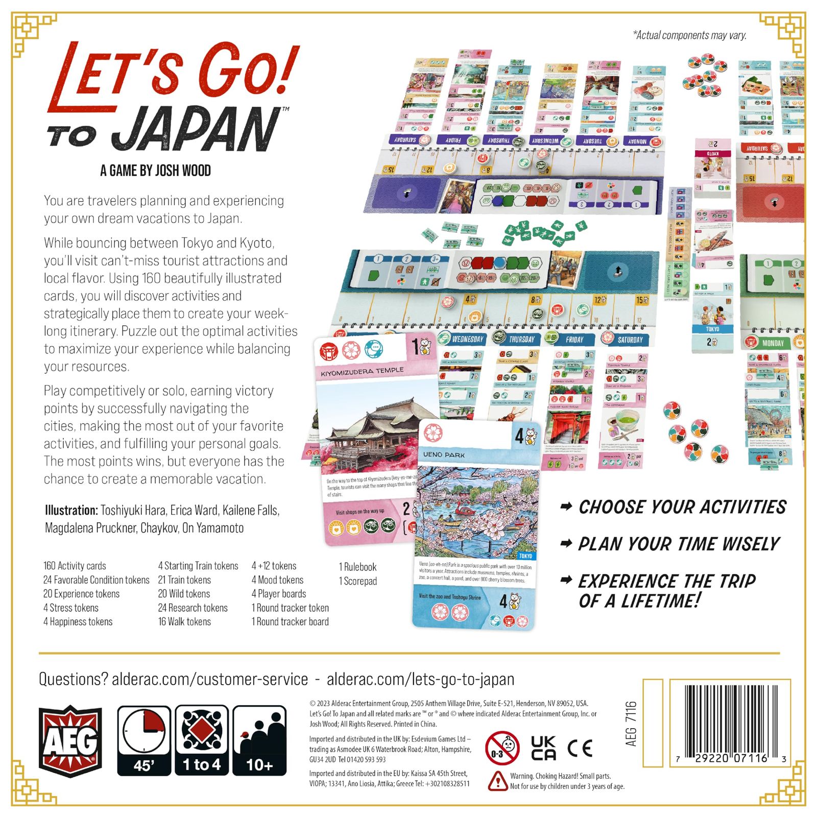 AEG Let s Go! to Japan ボードゲーム ストーリーテリング 旅行プランニング 戦略カードゲーム 夢のバケーションを計画して体験 1 4人用 対象年齢10歳以上
