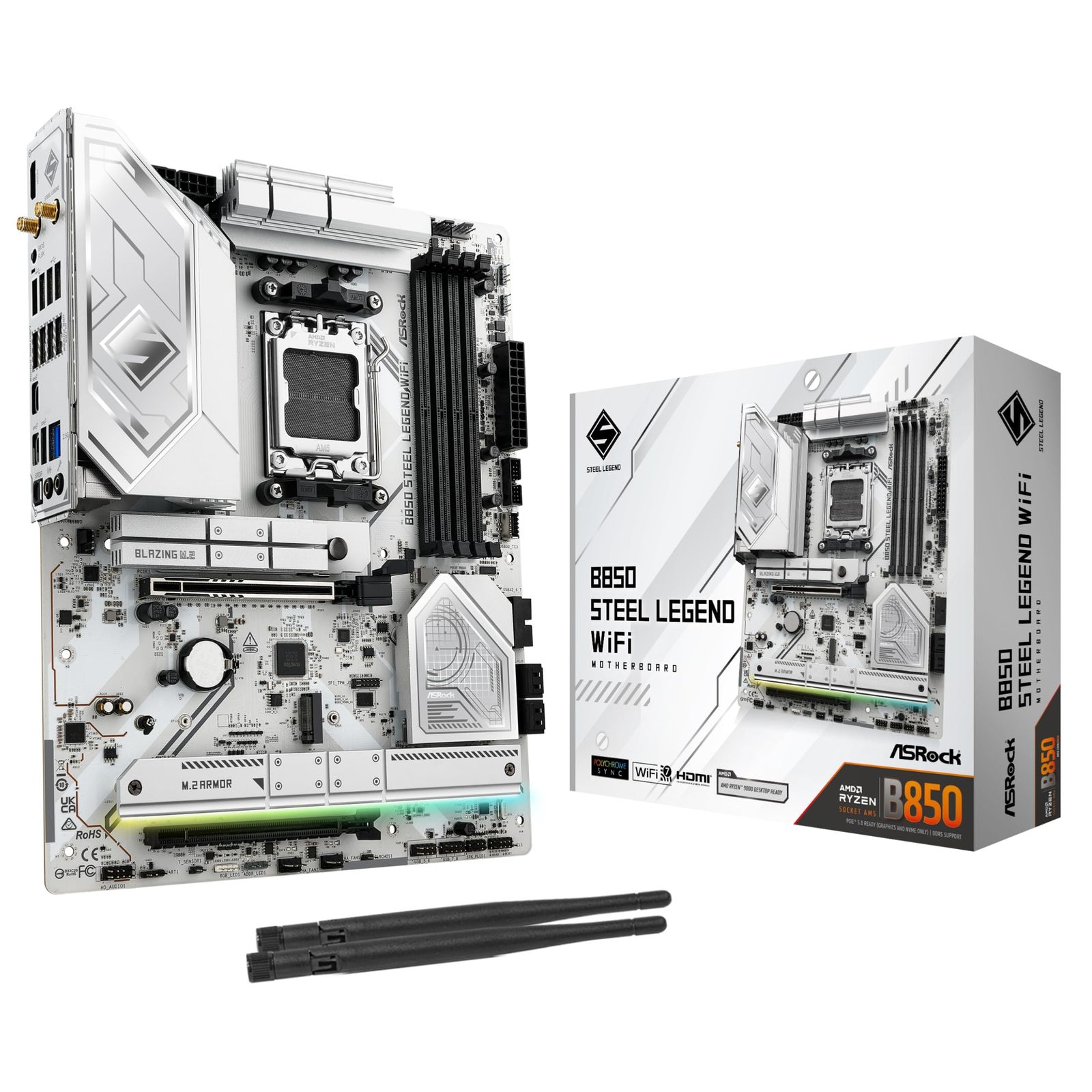ASRock マザーボード B850 Steel Legend WiFi AMD Ryzen 9000 8000 7000 シリーズ CPU Soket AM5 対応 DDR5 ATX マザーボード 正規代理店品
