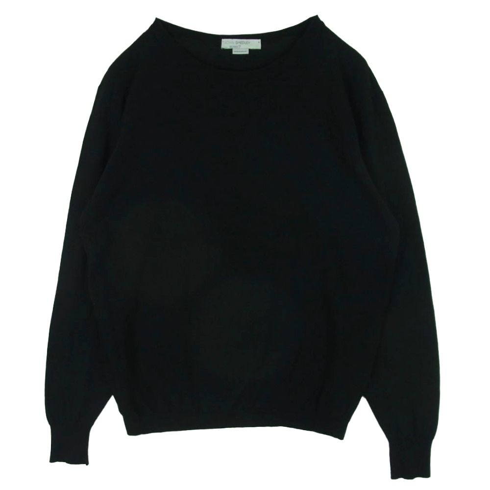 JOHN SMEDLEY ジョンスメドレー BEAMS F イングランド製 ウール 長袖 ハイゲージ ニット ブラック系 F