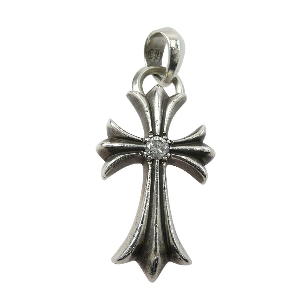 CHROME HEARTS クロムハーツ 原本無 CH CRS SML W BALE 1P アフターダイヤ スモールCH クロスベイル Wベイル ペンダント トップ シルバー系
